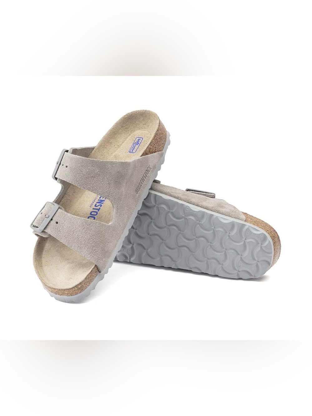 Like New Birkenstock Arizona Soft Footbed in Stone Coin Suede size 39 reg 8 8.5 - Picture 8 of 8